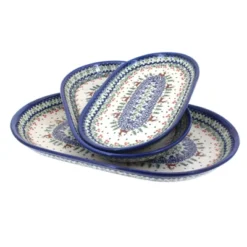 Blue Rose Polish Pottery 8600 Vena 3 Piece Oval Serving Set -Blue Rose Pottery Store GUEST abe2cff1 7011 46b4 bd2c 5c8cd7928bea