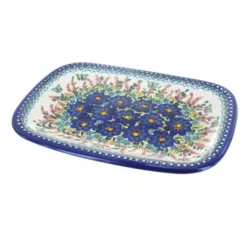 Blue Rose Polish Pottery 121 Vena Large Rectangular Serving Platter -Blue Rose Pottery Store GUEST ac184ac1 1c82 4389 8c21 1e4ac110fc81