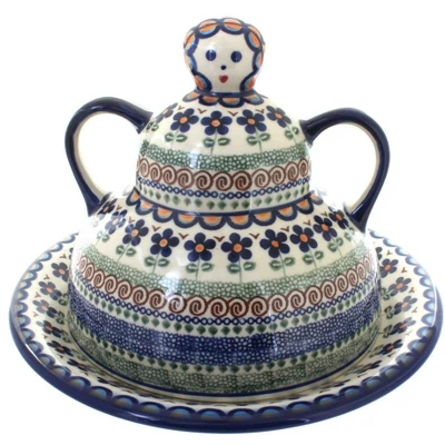 Blue Rose Polish Pottery 91 Vena Cheese Lady 3 Blue Rose Polish Pottery 91 Vena Cheese Lady