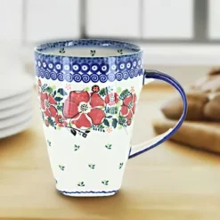 Blue Rose Polish Pottery K06 Galia Large Coffee Mug