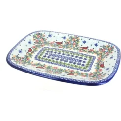 Blue Rose Polish Pottery 121 Vena Large Rectangular Serving Platter -Blue Rose Pottery Store GUEST ad8a41e0 7b9d 4215 939a 3e3b8dc5c007