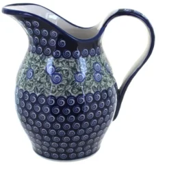 Blue Rose Polish Pottery 1160 Zaklady Pitcher