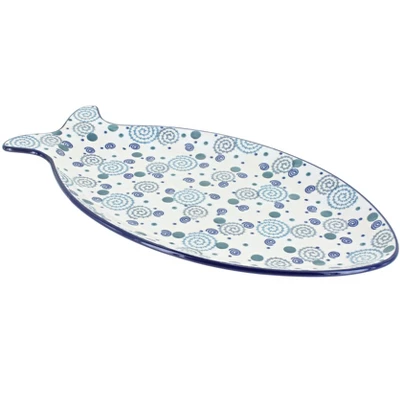 Blue Rose Polish Pottery E18 Ceramika Artystyczna Large Fish Platter 3 Blue Rose Polish Pottery E18 Ceramika Artystyczna Large Fish Platter