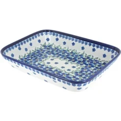 Blue Rose Polish Pottery 370 Zaklady Small Rectangular Baker -Blue Rose Pottery Store GUEST aea1d8f2 cc1f 4798 8b58 ccf35e80d9c8