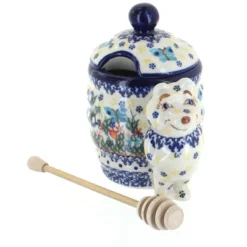 Blue Rose Polish Pottery 430 Vena Honey Pot -Blue Rose Pottery Store GUEST af24bdd2 0721 46ac aeeb 8c4a511cc878