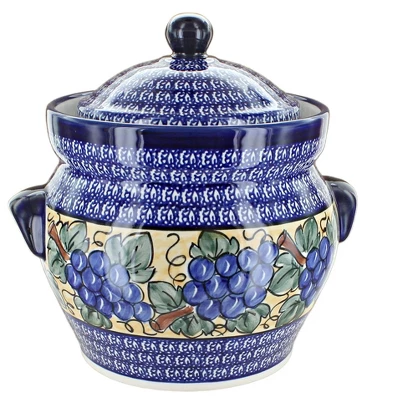 Blue Rose Polish Pottery 1127 Zaklady Large Container 8 Blue Rose Polish Pottery 1127 Zaklady Large Container - Image 6