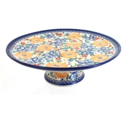 Blue Rose Polish Pottery 139 Vena Cake Plate -Blue Rose Pottery Store GUEST b22a8da5 a4c2 46b2 9432 357f77de78c0