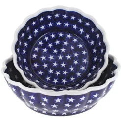 Blue Rose Polish Pottery 1278-79 Zaklady Scallop Serving Bowl Set -Blue Rose Pottery Store GUEST b24736b0 4776 4746 a1aa 09e1f8195aae