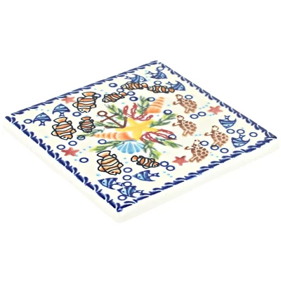 Blue Rose Polish Pottery 282 Vena Tile 4 Blue Rose Polish Pottery 282 Vena Tile - Image 2