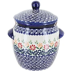 Blue Rose Polish Pottery P066 Manufaktura Small Canister -Blue Rose Pottery Store GUEST b38d9bb9 d479 44db a6fa c5810b5bcc16