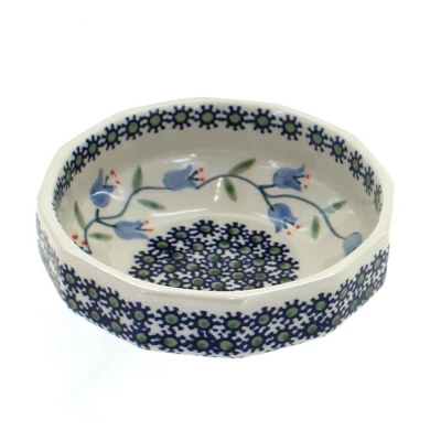 Blue Rose Polish Pottery M058 Manufaktura Small Angular Bowl 6 Blue Rose Polish Pottery M058 Manufaktura Small Angular Bowl - Image 4