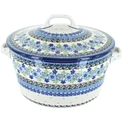 Blue Rose Polish Pottery 278 Ceramika Artystyczna Covered Round Baker -Blue Rose Pottery Store GUEST b53f21b5 3c2f 40d0 9442 32304b9b5423