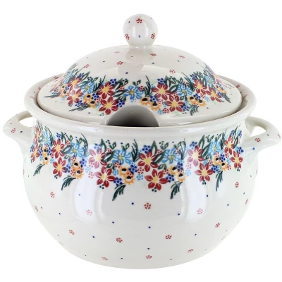 Blue Rose Polish Pottery 347 Vena Large Soup Tureen 3 Blue Rose Polish Pottery 347 Vena Large Soup Tureen