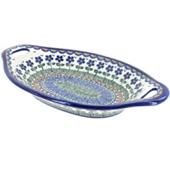 Blue Rose Polish Pottery 110 Vena Bread Tray With Handles -Blue Rose Pottery Store GUEST b55b4337 75f2 4c18 9cf5 68ccd907857c