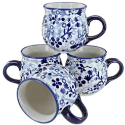 Blue Rose Polish Pottery K090-4 Manufaktura Bubble Mug Set -Blue Rose Pottery Store GUEST b7ee17a1 b512 4768 850a beefd4473c29