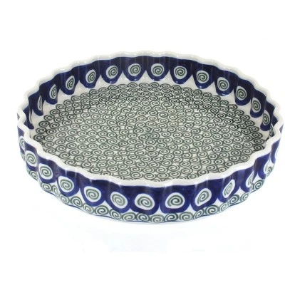 Blue Rose Polish Pottery 637 Ceramika Artystyczna Torte Plate 7 Blue Rose Polish Pottery 637 Ceramika Artystyczna Torte Plate - Image 5