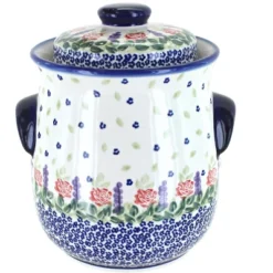 Blue Rose Polish Pottery 37A WR Unikat Cookie Jar -Blue Rose Pottery Store GUEST b9d6940e 898a 4a0f af8a 6c8279b3c74e