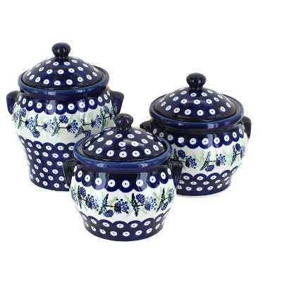 Blue Rose Polish Pottery 1300 Zaklady Canister Set 14 Blue Rose Polish Pottery 1300 Zaklady Canister Set - Image 12