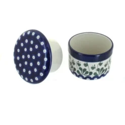 Blue Rose Polish Pottery 270 Ceramika Artystyczna French Butter Dish