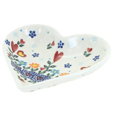 Blue Rose Polish Pottery 392 Vena Heart Dish 8 Blue Rose Polish Pottery 392 Vena Heart Dish - Image 6