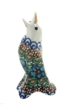 Blue Rose Polish Pottery C14 Ceramika Artystyczna Pie Bird