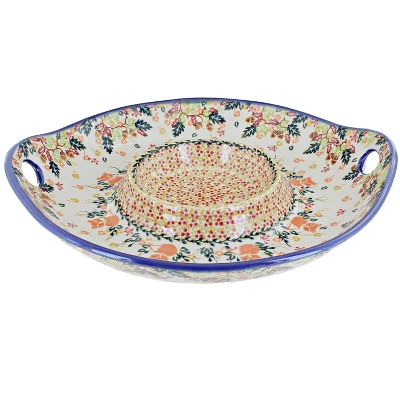 Blue Rose Polish Pottery Forest Friends Chip & Dip Plate 5 Blue Rose Polish Pottery Forest Friends Chip & Dip Plate - Image 3