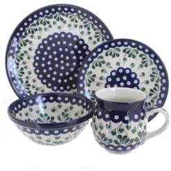 Blue Rose Polish Pottery Ceramika Artystyczna Dinnerware (4 PC)