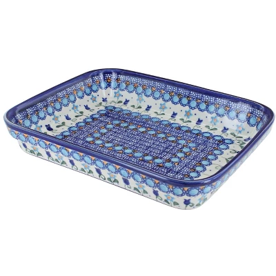 Blue Rose Polish Pottery 149 Vena Small Rectangular Baker 10 Blue Rose Polish Pottery 149 Vena Small Rectangular Baker - Image 8