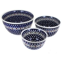 Blue Rose Polish Pottery 1900 Zaklady Mixing Bowl Set -Blue Rose Pottery Store GUEST c4bb37d4 bea6 4426 a3b5 d82c36fef442