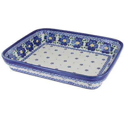Blue Rose Polish Pottery 149 Vena Small Rectangular Baker 11 Blue Rose Polish Pottery 149 Vena Small Rectangular Baker - Image 9