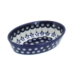 Blue Rose Polish Pottery 703 Zaklady Extra Small Oval Baker