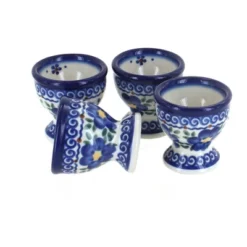 Blue Rose Polish Pottery 38-4 Vena Egg Cup Set -Blue Rose Pottery Store GUEST c701b028 eebb 4c9d 960f ed1019ea1540