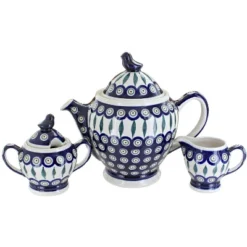 Blue Rose Polish Pottery 1230 Zaklady 3 PC Coffee Pot Set With Bird Topper 7 Blue Rose Polish Pottery 1230 Zaklady 3 PC Coffee Pot Set With Bird Topper -Blue Rose Pottery Store GUEST cac79bd7 3d5b 4b4a 81cd 0a1535750739
