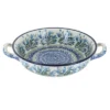 Blue Rose Polish Pottery 419 Ceramika Artystyczna Small Round Casserole With Handles