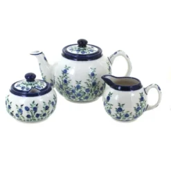 Blue Rose Polish Pottery 5960 Zaklady 3 PC Tea Set -Blue Rose Pottery Store GUEST cb9c99d4 e5dc 4bee 8d41 b99be17903b3