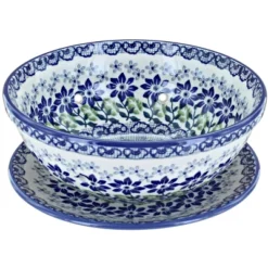 Blue Rose Polish Pottery M076 Manufaktura Berry Bowl With Plate -Blue Rose Pottery Store GUEST cc937b18 057b 4e3e b8ab 48948360e8b3