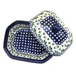 Blue Rose Polish Pottery 662 Ceramika Artystyczna Medium Covered Baker