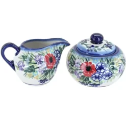 Blue Rose Polish Pottery 9B-16B WR Unikat Cream & Sugar Set -Blue Rose Pottery Store GUEST ced31040 fe2d 44e2 88f6 f6d8c03434c5
