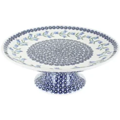 Blue Rose Polish Pottery P042 Manufaktura Pedestal Plate -Blue Rose Pottery Store GUEST ced3c1ed 78b7 4166 88dc 6ff4b8ed3663