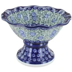 Blue Rose Polish Pottery 1721 Zaklady Small Pedestal Bowl -Blue Rose Pottery Store GUEST d0255b62 fc09 4cf6 8996 46cd10d289dd