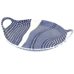 Blue Rose Polish Pottery 1333 Zaklady Round Serving Tray With Handles -Blue Rose Pottery Store GUEST d251bfed ebbb 4def 9fb6 4e90d1893419
