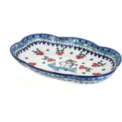 Blue Rose Polish Pottery 11E WR Scallop Dish -Blue Rose Pottery Store GUEST d26f0bf0 a89f 46b5 80e5 3dadb4a5967e