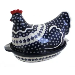 Blue Rose Polish Pottery 1773 Zaklady Hen Baker