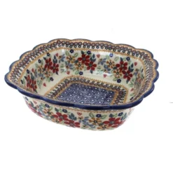 Blue Rose Polish Pottery M072 Manufaktura Medium Square Serving Dish -Blue Rose Pottery Store GUEST d28d114d 1ba2 47a5 a278 989e534e9239