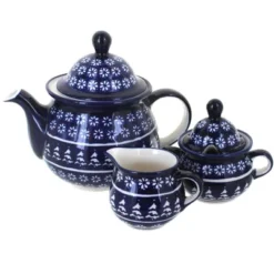 Blue Rose Polish Pottery 1700 Zaklady 3 Piece Tea Set -Blue Rose Pottery Store GUEST d3371e30 7331 4d0d 8031 5c0ab054d90b
