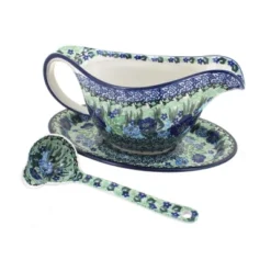 Blue Rose Polish Pottery 239-561 Ceramika Artystyczna Gravy Boat With Ladle -Blue Rose Pottery Store GUEST d3402580 acde 44cc b2bf 3f3849bb3095