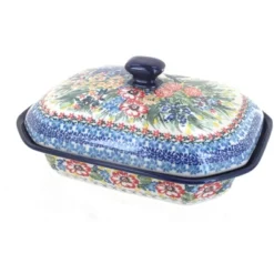 Blue Rose Polish Pottery 662 Ceramika Artystyczna Medium Covered Baker -Blue Rose Pottery Store GUEST d69da3e8 791f 48fb 8c32 fa7fd93fe096