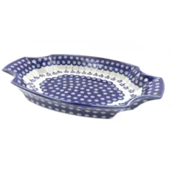 Blue Rose Polish Pottery 1208 Zaklady Large Serving Tray -Blue Rose Pottery Store GUEST d6bc160a 061e 41c0 9e08 f5b773b96397