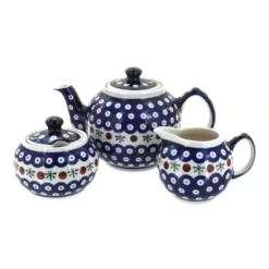 Blue Rose Polish Pottery 5960 Zaklady 3 PC Tea Set -Blue Rose Pottery Store GUEST d7149e42 77e5 4a5d bbc9 d352594319eb