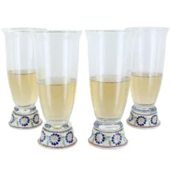 Blue Rose Polish Pottery P002 Set Of 4 Maf Beer Glasses -Blue Rose Pottery Store GUEST d7500934 11c2 4749 b950 a6929647c009